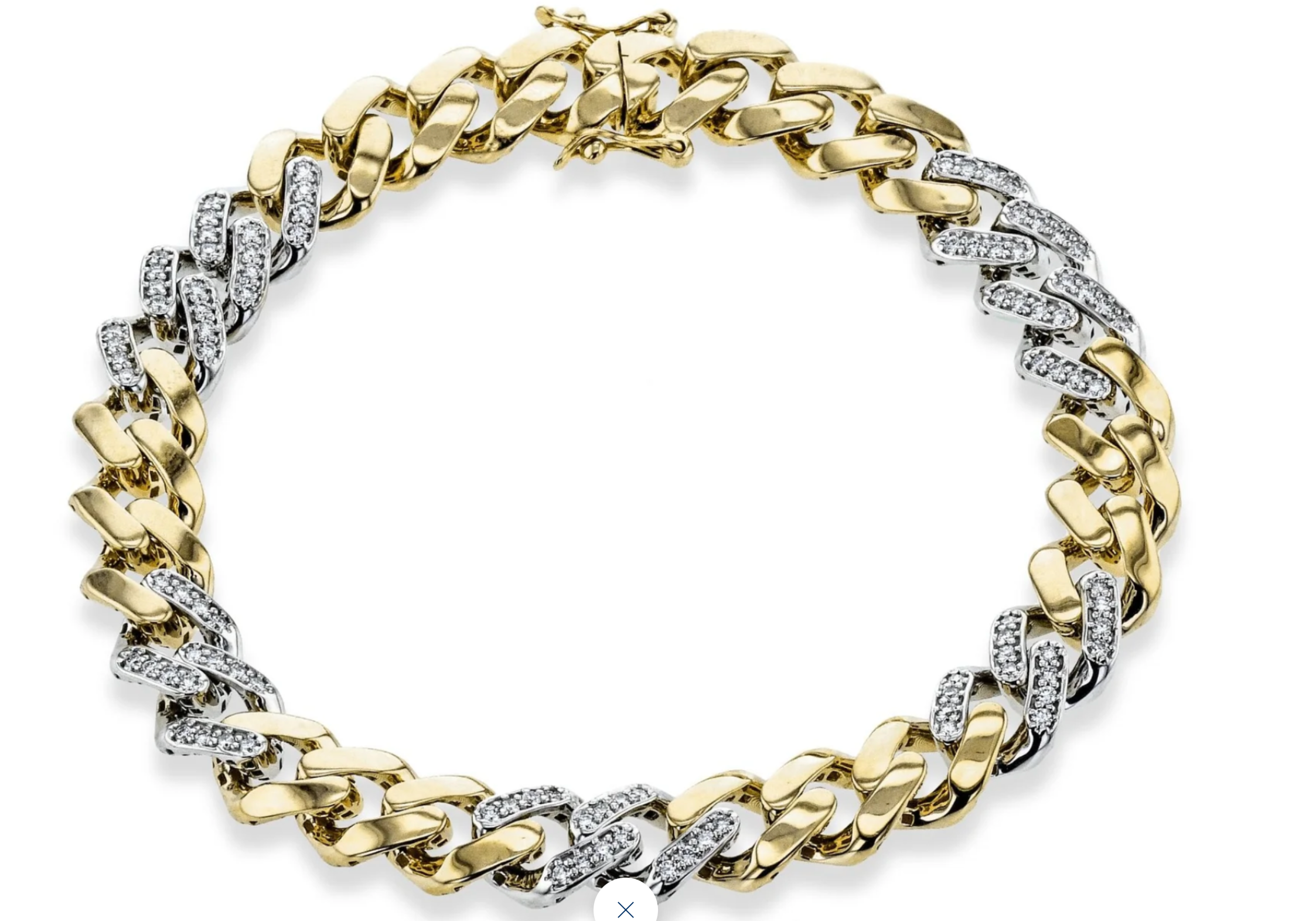 Men's Bracelet In 14k Gold With Diamonds