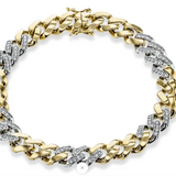 Men's Bracelet In 14k Gold With Diamonds