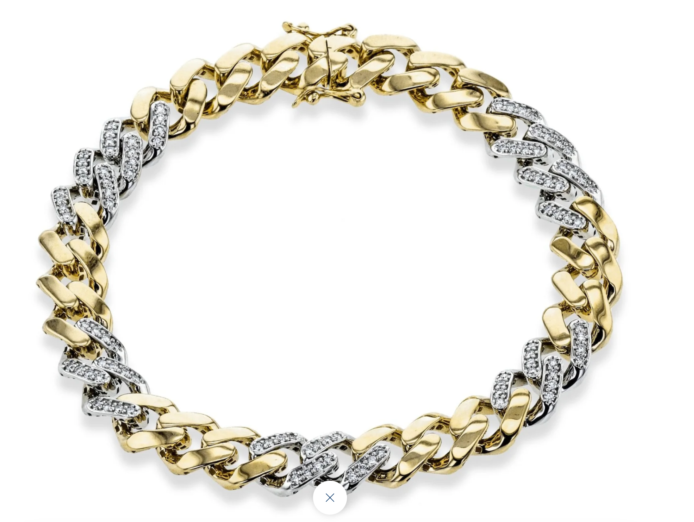Men's Bracelet In 14k Gold With Diamonds