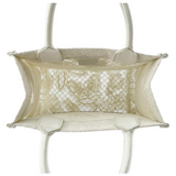 Christian Dior Embroidered 3D Macrame D-Lace Butterfly Medium Book Tote White