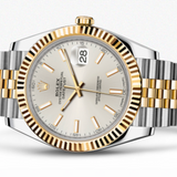 Rolex Datejust 41mm Yellow Gold & Stainless Steel Silver Index Dial & Fluted Bezel 126333