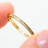 Channel-Set Diamond Eternity Stacking 14k yellow gold Ring Decoage