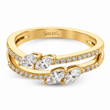 Simon G. LR2764 Mixed Shape Split Band Diamond Ring 0.55 CTW 18K Yellow Gold Size 6.5 | In-Store
