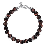 Sterling Silver and 8mm Tiger Eye Beaded Bracelet | In-Store