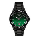 Tissot Seastar 1000 Quartz 40mm Green Dial Black PVD Steel Watch T120.410.33.091.00 | Swiss Dive Watch