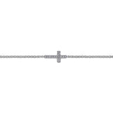 14K White Gold Diamond Cross Chain Bracelet