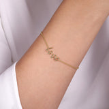Chain Bracelet Initial 14K Yellow Gold Available In-Store