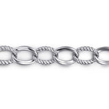 925 Sterling Silver Rope Link Chain Bracelet