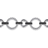 925 Sterling Silver Black Spinel Bujukan Link Tennis Bracelet