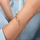 14K Yellow Gold Hollow Tube Link Bracelet In-Store