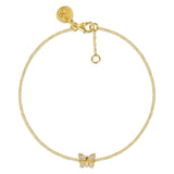 14K Yellow Gold Diamond Butterfly Bracelet Chain In-Store