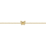 14K Yellow Gold Diamond Butterfly Bracelet Chain In-Store