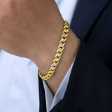 14K Yellow Gold Flat Heavy Chain Bracelet