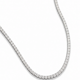 14K White Gold Diamond Tennis Necklace 6.70 CTW | 18" Natural Diamond Tennis Necklace