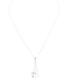 Tiffany & Co. Sterling Silver T & Co. Letter Drop Lariat Necklace Logo Charm Pendant 16" Pre-Owned