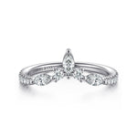 Gabriel & Co. AN15563W44JJ Tulsie curved marquise and round diamond anniversary band in 14K white gold