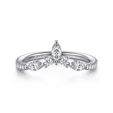 Gabriel & Co. AN15563W44JJ Tulsie curved marquise and round diamond anniversary band in 14K white gold