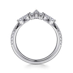 Gabriel & Co. Tulsie curved diamond band, side view
