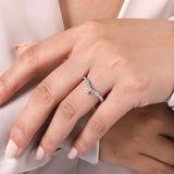 Gabriel & Co. Tulsie curved marquise diamond band on the hand