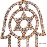 18K Yellow Gold Diamond Hamsa Pendant – 0.55ct Total Diamond Weight