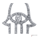 14K White Gold Hamsa Pendant with 0.50ct Diamond Accents – Symbol of Protection