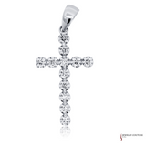 14K White Gold Diamond Cross Pendant – 0.18ct Total Weight