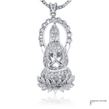 14K White Gold Diamond Buddha Pendant – 0.50ct Total Weight