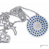 14K White Gold Evil Eye Necklace with Blue Stones – Protective and Elegant Jewelry