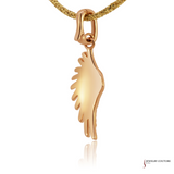 14K Yellow Gold Angel Wing Pendant – 0.14ct Diamond Total Weight