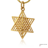 14K Yellow Gold Star of David Pendant – Elegant Symbol of Faith