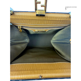 FENDI ZUCCA handbag, Brown jacquard kiss lock bag, vintage, Baguette cloth handbag