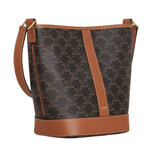 Celine SMALL BUCKET IN TRIOMPHE CANVAS AND CALFSKIN Pre-Loved