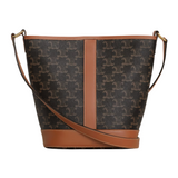 Celine SMALL BUCKET IN TRIOMPHE CANVAS AND CALFSKIN Pre-Loved