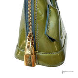 Louis Vuitton Alma Top Handle Bag BB Green Vernis Mini Bag Monogram Pre-Owned