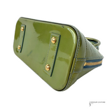 Louis Vuitton Alma Top Handle Bag BB Green Vernis Mini Bag Monogram Pre-Owned