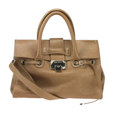 JIMMY CHOO Nude Grainy Calfskin Leather Rosalie Satchel Bag
