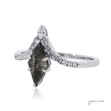 Salt & Pepper Diamond Ring 14KT White Gold –Accent Diamonds