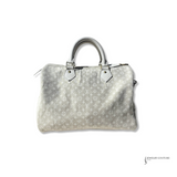 LOUIS VUITTON Beige Idylle Ivory Denim Mini Lin Canvas Monogram Speedy 30 cloth handbag Pre-Loved