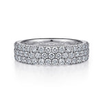 Gabriel & Co. Wide 14K White Gold Pave Diamond Anniversary Band 1.20 CTW