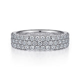 Gabriel & Co. Wide 14K White Gold Pave Diamond Anniversary Band 1.20 CTW