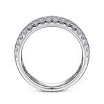 Gabriel & Co. Wide 14K White Gold Pave Diamond Anniversary Band 1.20 CTW - view 2