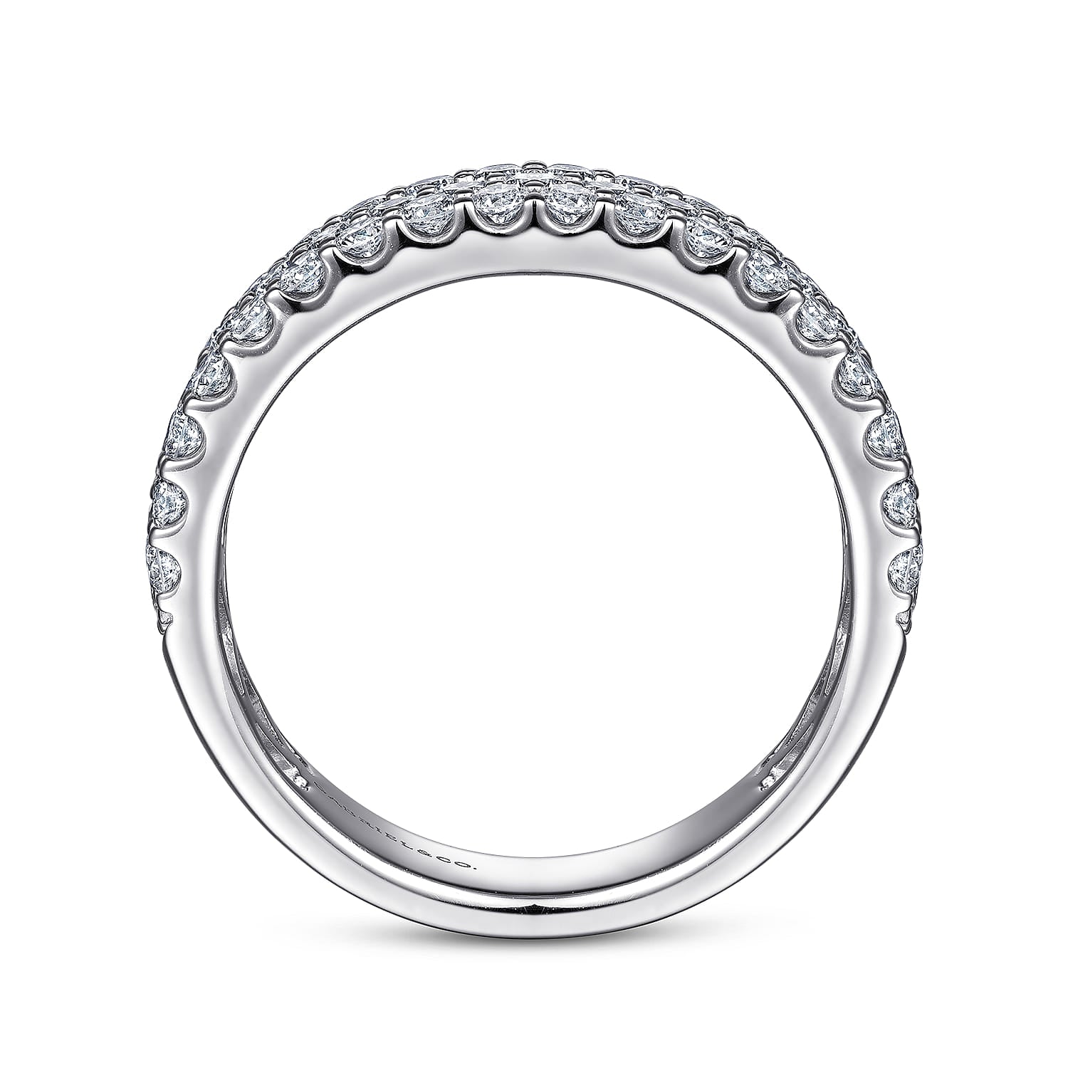 Gabriel & Co. Wide 14K White Gold Pave Diamond Anniversary Band 1.20 CTW - view 2