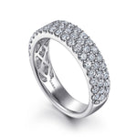 Gabriel & Co. Wide 14K White Gold Pave Diamond Anniversary Band 1.20 CTW - view 3