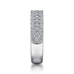 Gabriel & Co. Wide 14K White Gold Pave Diamond Anniversary Band 1.20 CTW - view 4