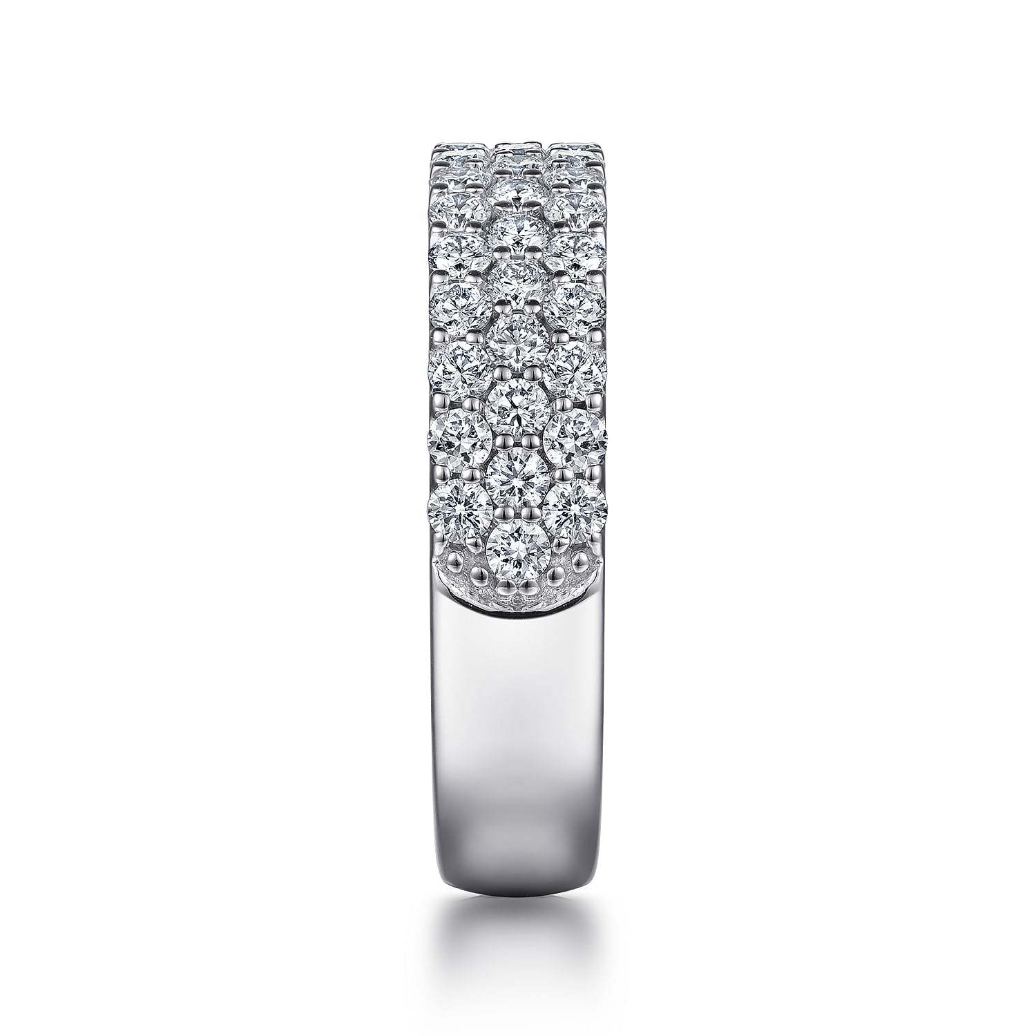 Gabriel & Co. Wide 14K White Gold Pave Diamond Anniversary Band 1.20 CTW - view 4