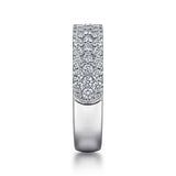 Gabriel & Co. Wide 14K White Gold Pave Diamond Anniversary Band 1.20 CTW - view 4