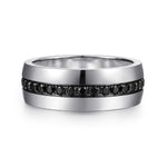 Gabriel & Co. Xavier 14K White Gold Black Diamond Men's Wedding Band 1.09 CTW