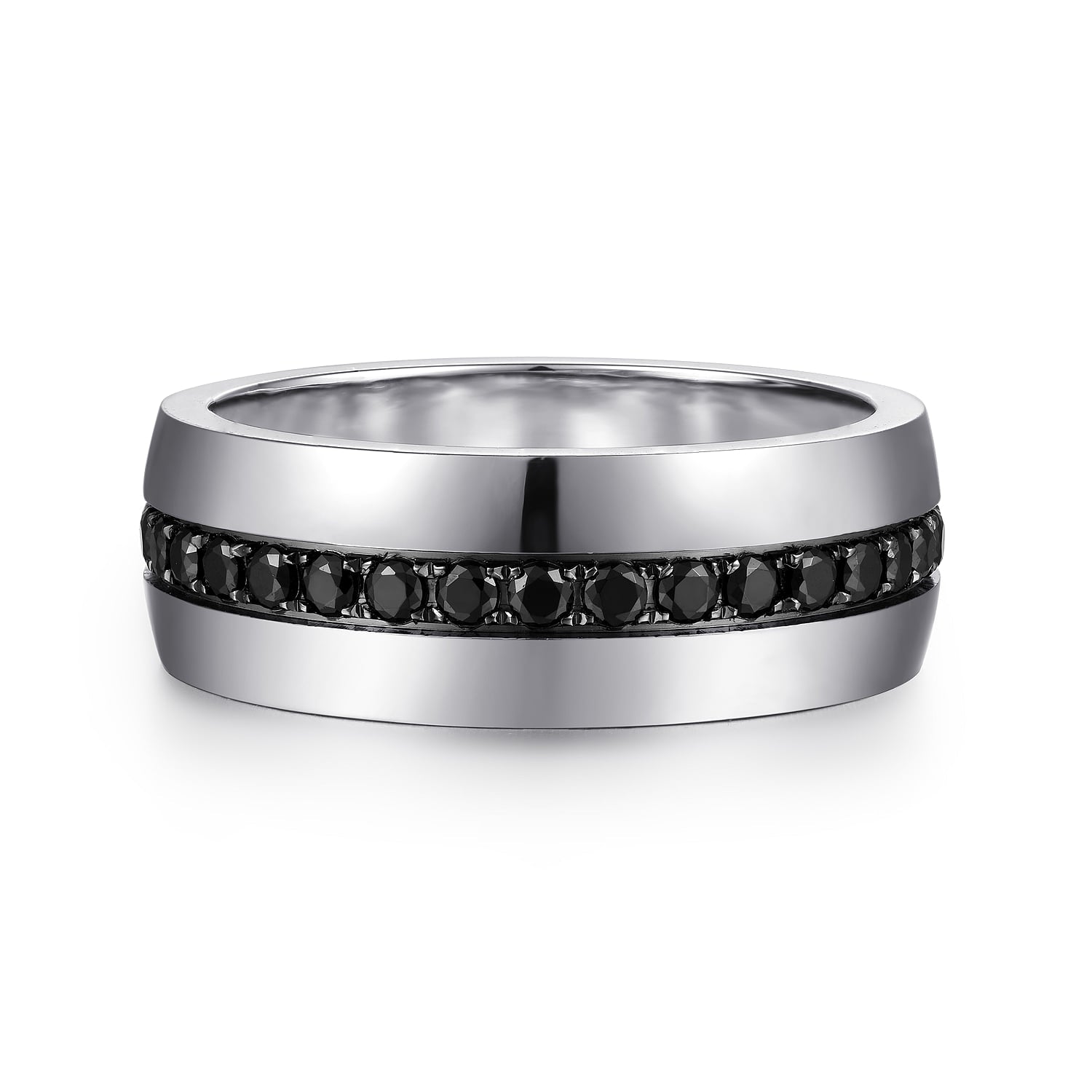 Gabriel & Co. Xavier 14K White Gold Black Diamond Men's Wedding Band 1.09 CTW