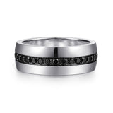 Gabriel & Co. Xavier 14K White Gold Black Diamond Men's Wedding Band 1.09 CTW