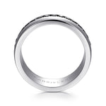 Gabriel & Co. Xavier 14K White Gold Black Diamond Men's Wedding Band 1.09 CTW - view 2